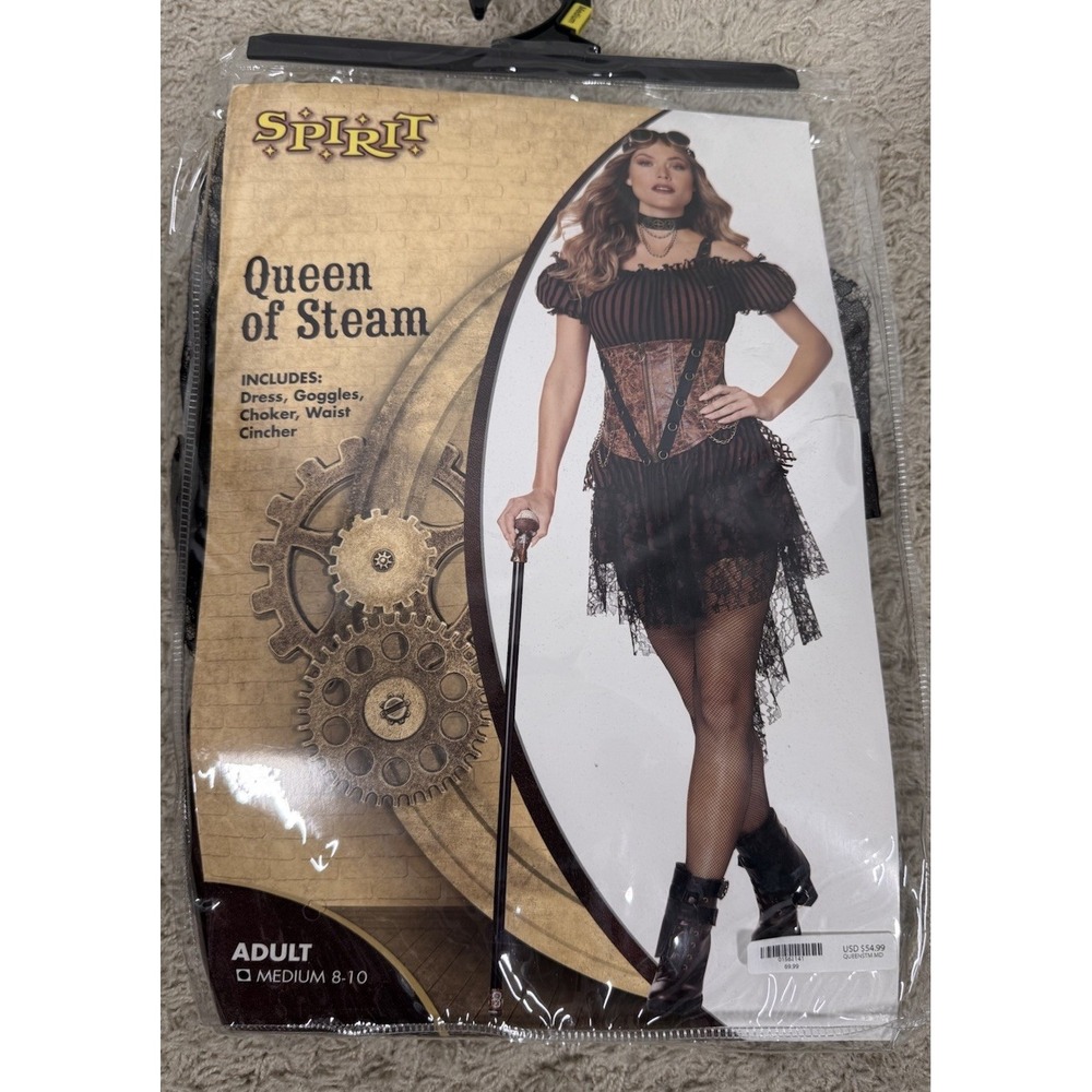 NWT Queen Of Steam Costume Spirit Halloween Collection Women's M Sexy Fun Party